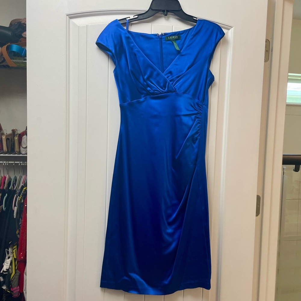 Lauren Ralph Lauren Royal Blue Midi Dress